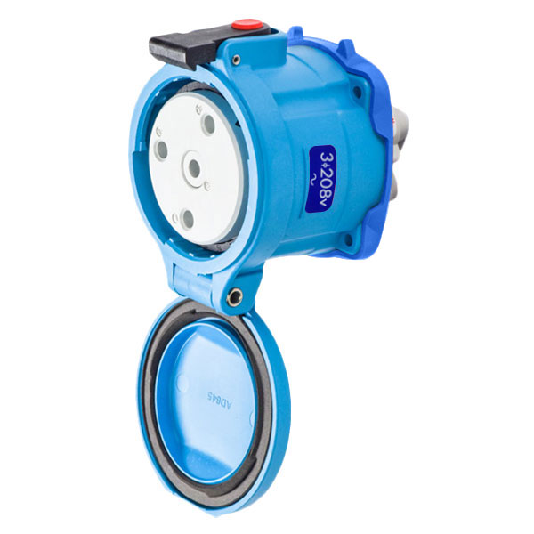 33-64233-C-K16 - DS100C RECEPTACLE POLY BLUE SIZE 4 TYPE 3R 3P+G 100A 208 VAC 60 Hz NO AUX